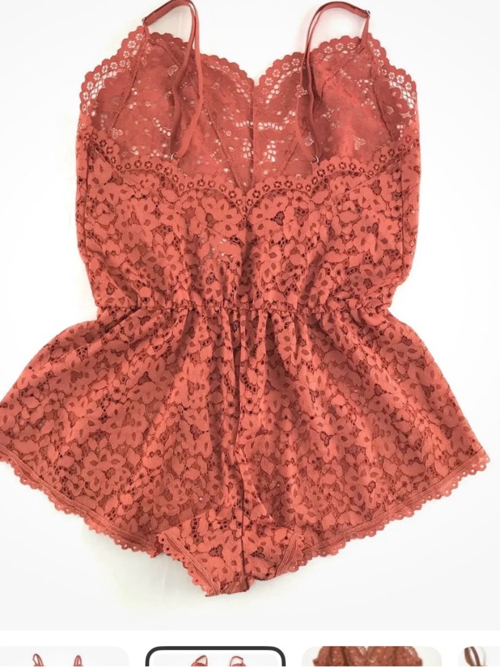 Victoria’s Secret Lace Romper Cami in Dusty Rose size M - Picture 3 of 13